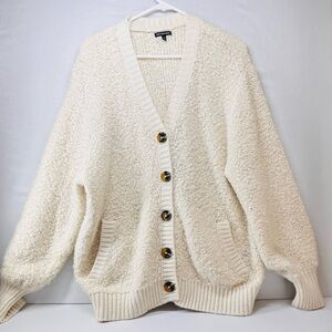 Who What Wear Textured Cream‎ Cardigan